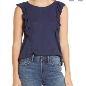 NWT Caslon Ruffle Trim top XS